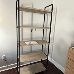 72" Loring 5 Shelf Ladder Bookshelf Vintage Oak - Threshold™. Metal Frame, Open Back Design