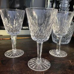 3 Waterford Crystal Wine Glasses