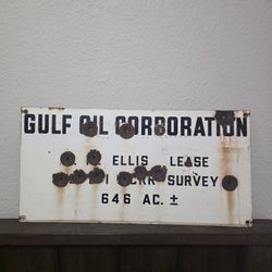 Gulf Oil Corporation porcelain sign