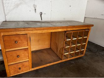 Free shop table; also wine storage cabinet