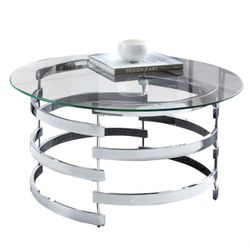 Glass Chrome Cocktail Table