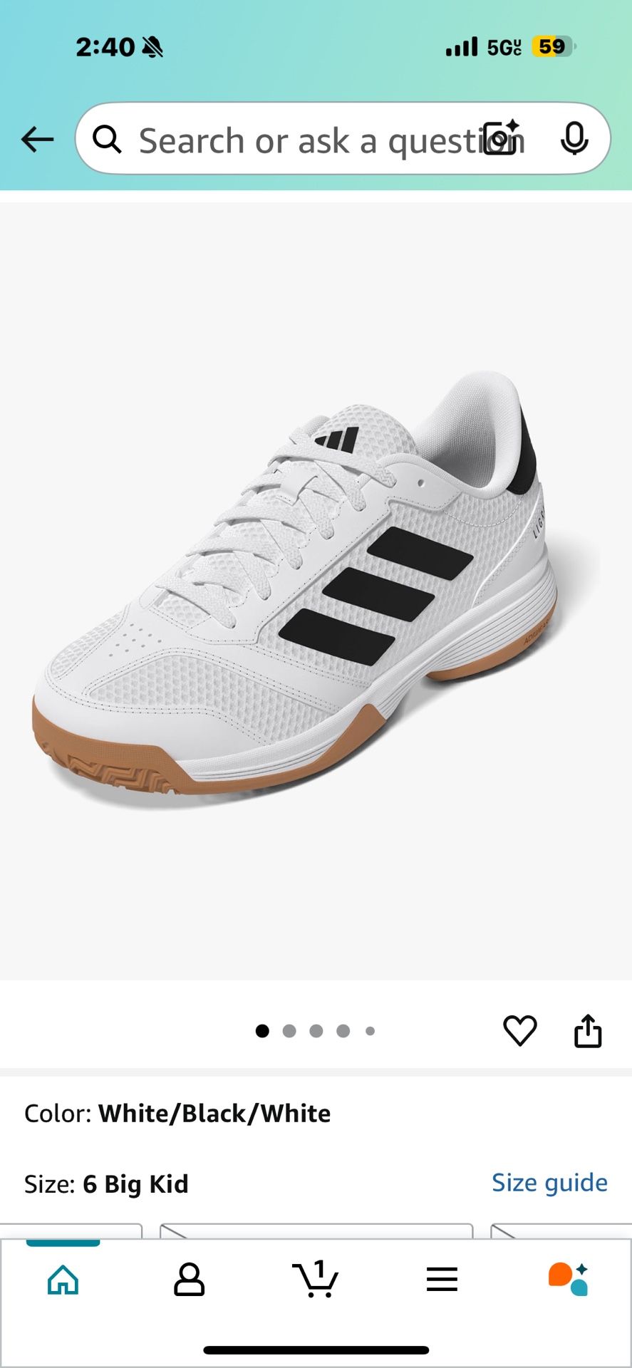 Kids Volleyball Shoes-adidas Size 4.5