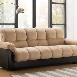 BEIGE FUTON SOFA STORAGE ADJUSTABLE BED / SILLON CAMA