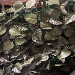 Green Faux Leaves Panel