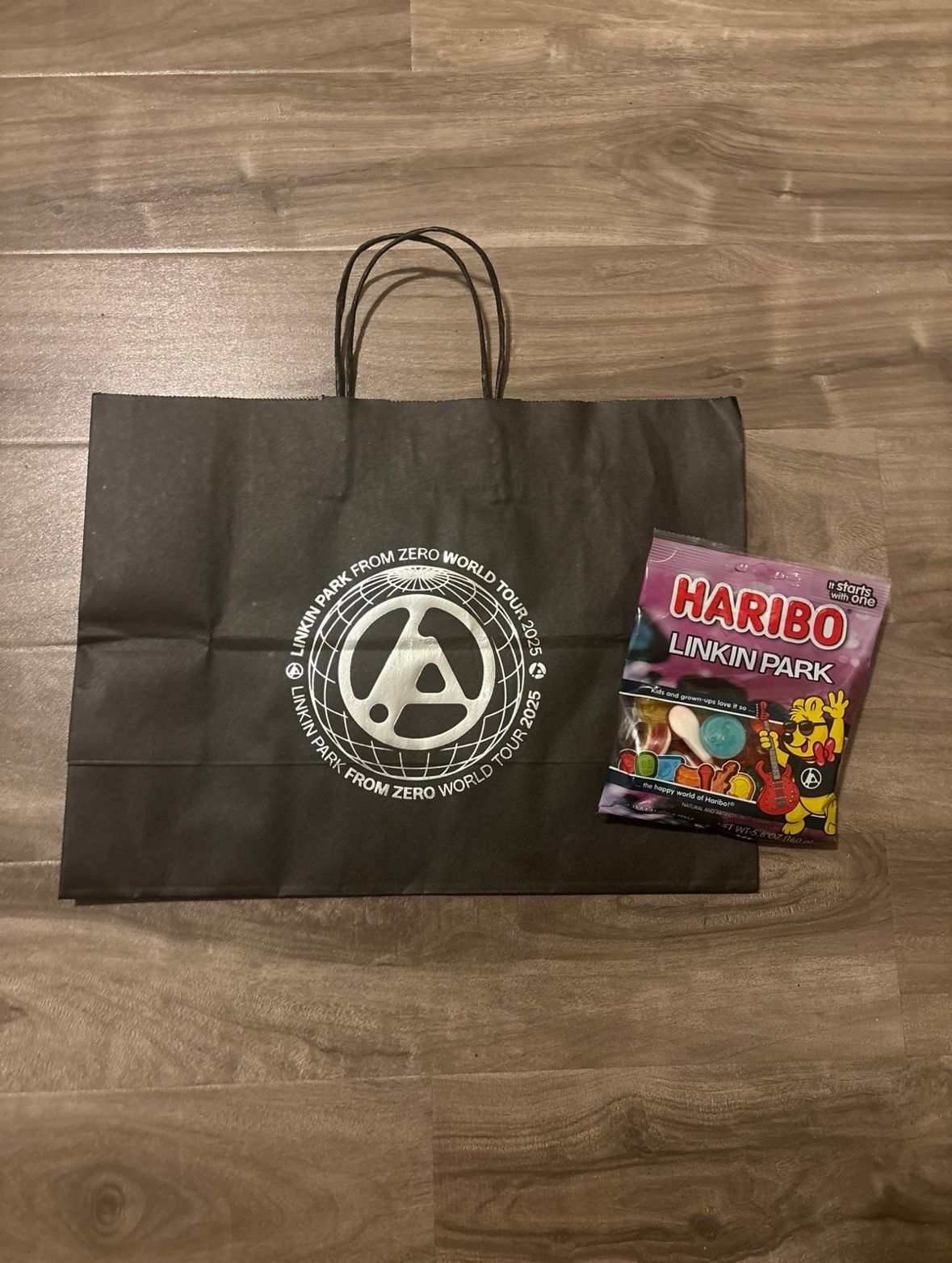 Linkin Park From Zero Tour Merch bag and Haribo Gummies Gummy shapes collab bundle