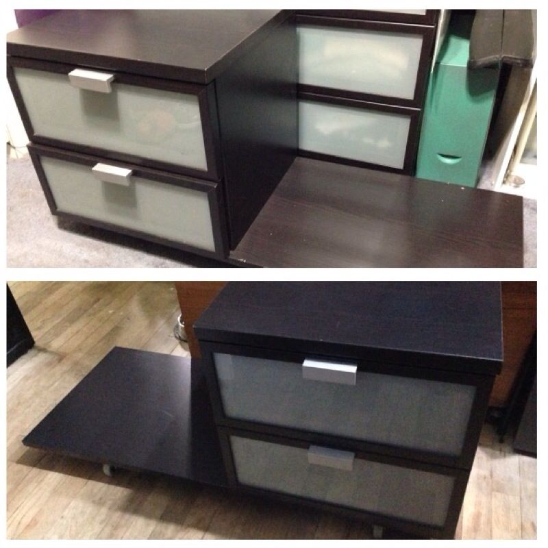 Set of 2 Ikea Hopen nightstands with rolling casters (black) for Sale in New York, NY OfferUp