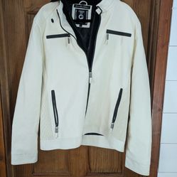 Fried Faux Moto Hooded Jacket/Coat