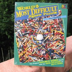 Worlds Most Difficult Jigsaw Puzzle Golf Madness Double Sided 529 Pcs. NEW
