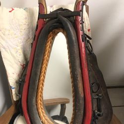 Antique horse bridle with mirror