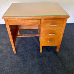 Vintage Solid Wood Writing/Teacher’s Desk