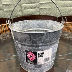 Vintage 1980s/1990s Dover Parkersburg 10-Qt Galvanized Steel Bucket Pail - As Is