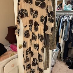 Zara Dress Medium Floral Salmon Pink 