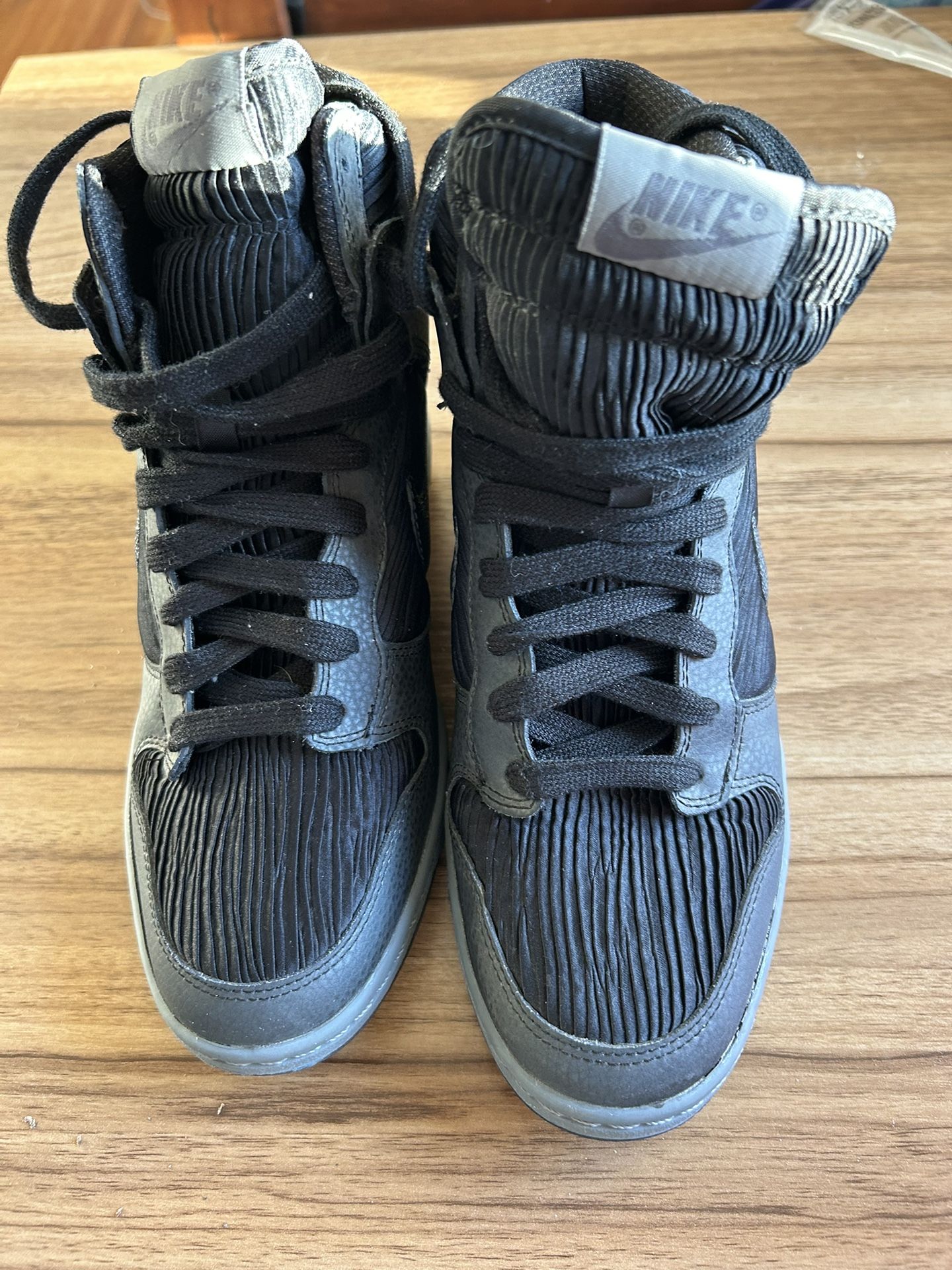 Nike Dunk Sky Hi High Hidden Wedge Heel Black Grey Metallic Hematite size Women’s 8