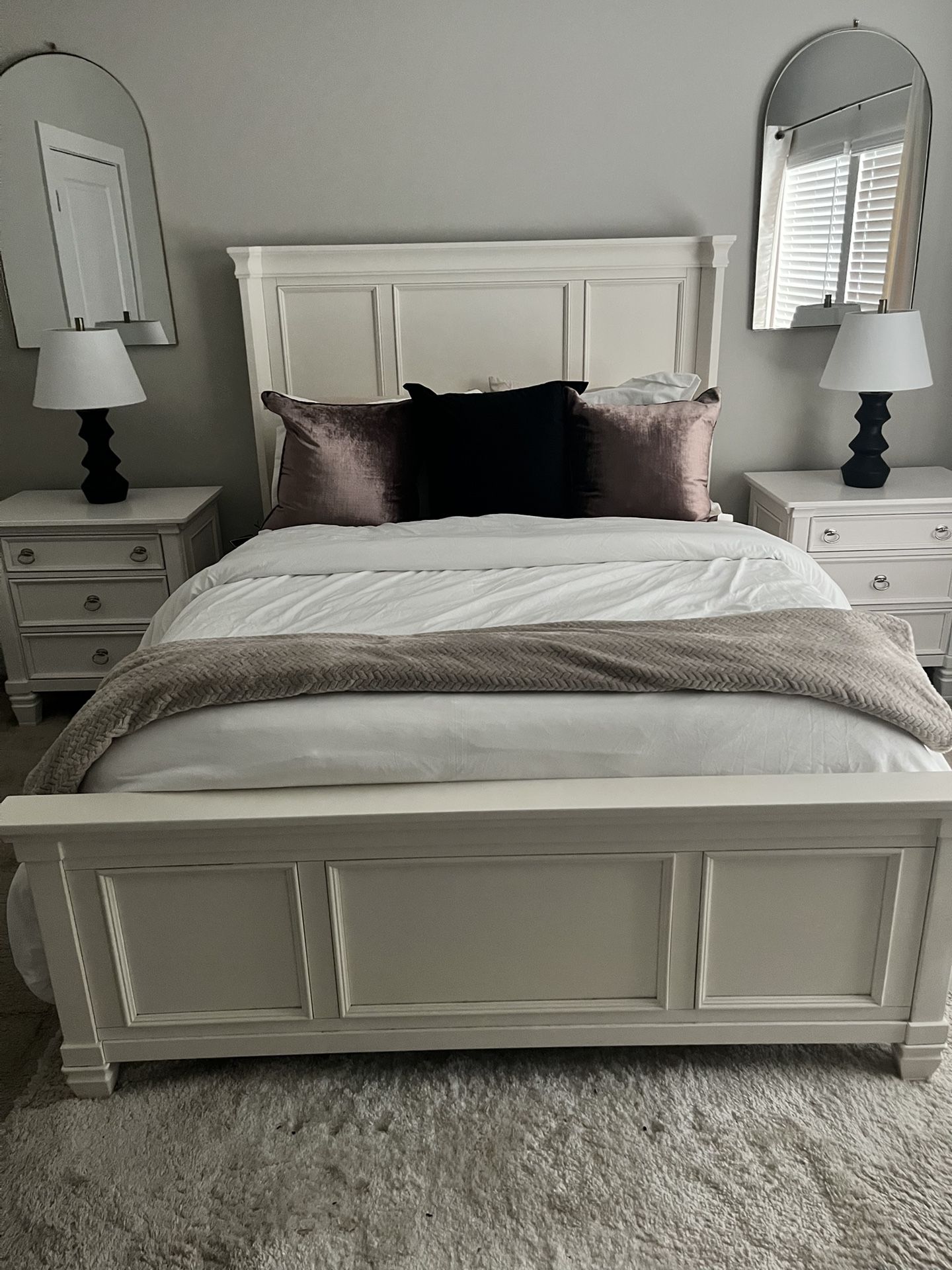 New Queen Size White Bedroom Suite (5) “Ashley Millenial Collection