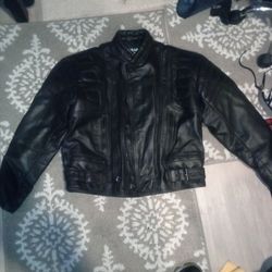 New )Top Gear# 1 Racing By  4 Star   Leather Motorcycle Riding Jacket ,Worn A Few Times