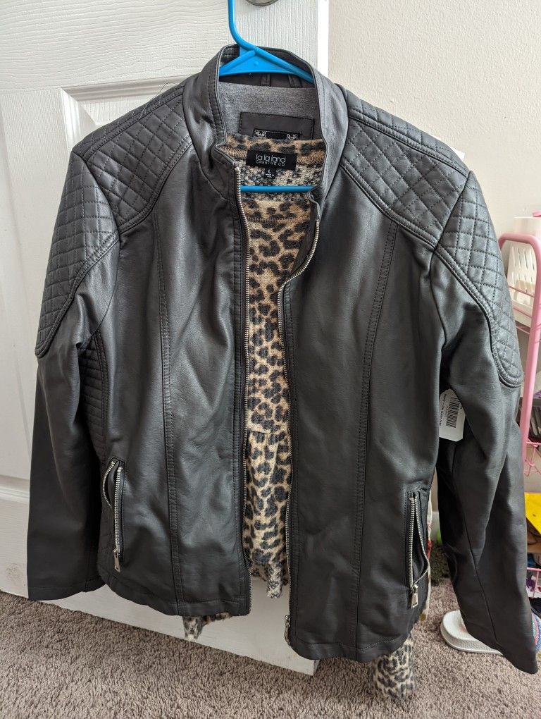 PU Leather Jacket L