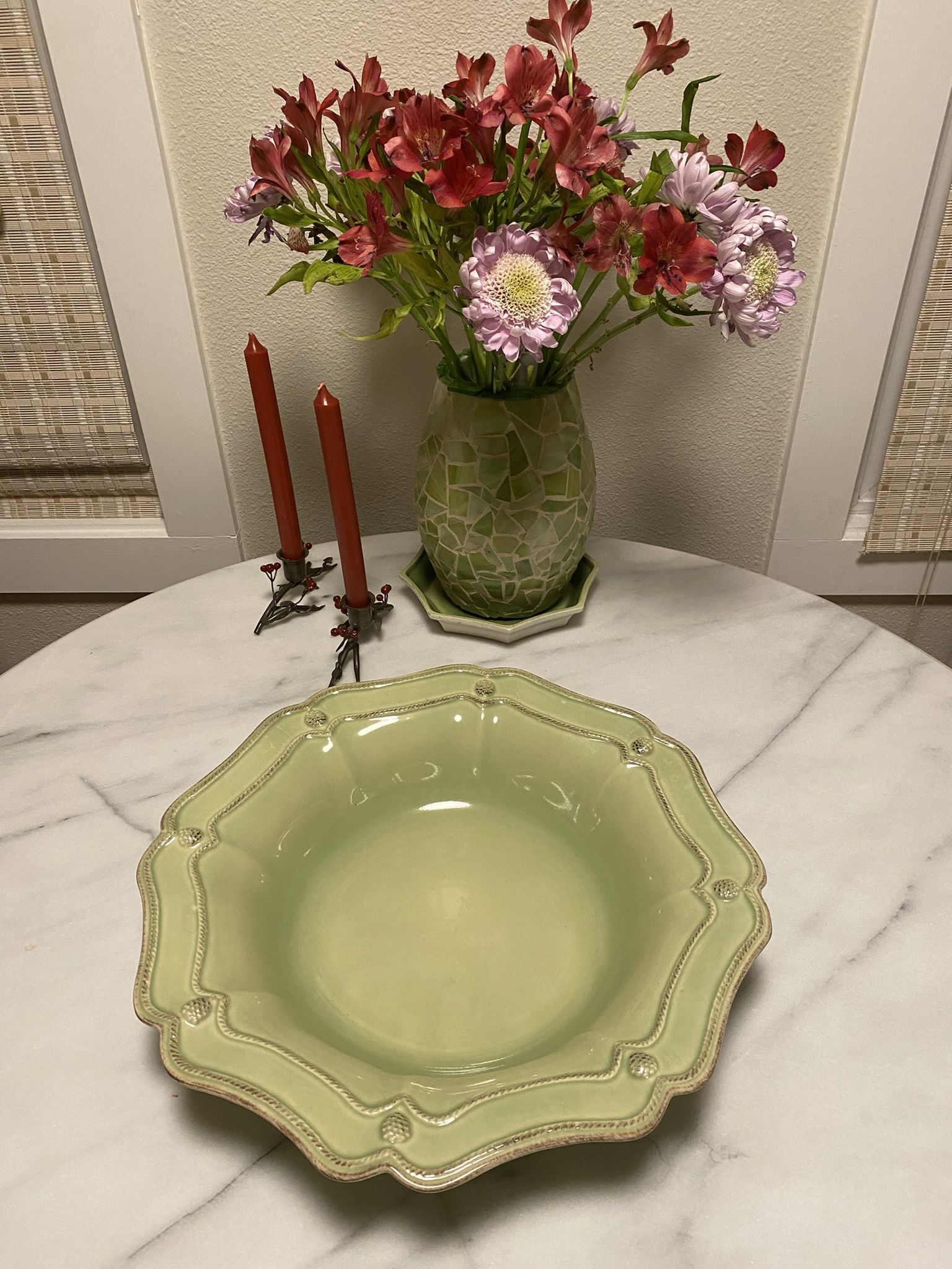 Juliska Berry & Thread Oven to Table Serving Bowl Sage Green NEW