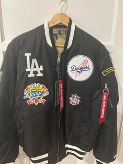 LA Dodgers MA-1 Bomber Jacket large size Alpha Industries Reversible