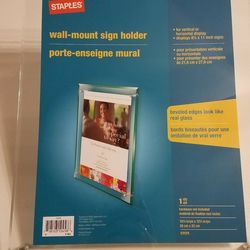 Staples, Clear Wall Mount Sign Holder 5ps