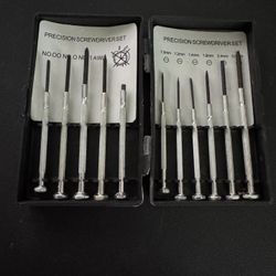 11 Piece Small Precision Screwdriver Set, Mini Screw Driver Set Kit, 6 Different Sizes of Flat- -Screwdrivers