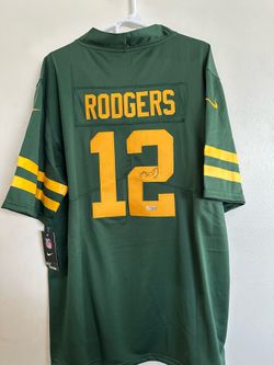 AARON RODGERS SIGNED GREEN BAY PACKERS AUTOGRAPHED NIKE JERSEY w/COA Large 6-3C