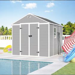 7x8ft resin plastic outdoor storage shed