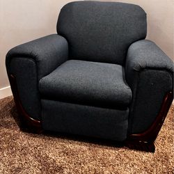 Blue Chair w/ wood front