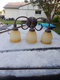 Yellow globe light fixture