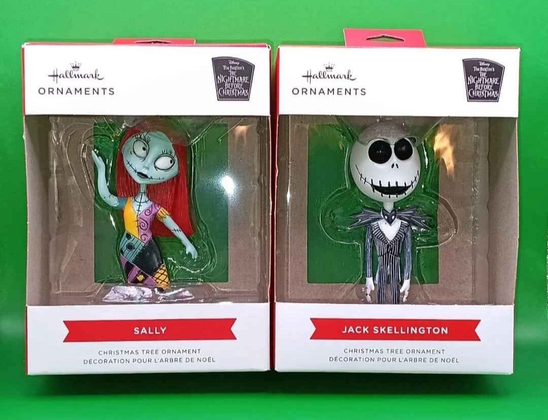 The Nightmare Before Christmas Jack Skellington & Sally Hallmark Ornaments