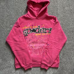 Sp5der P*NK V2 Hoodie Pink