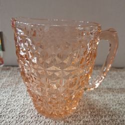 JEANETTE WINDSOR 48 OZ PINK DEPRESSION GLASS PITCHER 