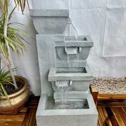 33 inch Zen Fountain, 32”H 17”W 17”D, Stone Finish