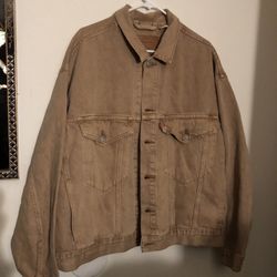 Levi Mens Tan Jacket Sz Large 