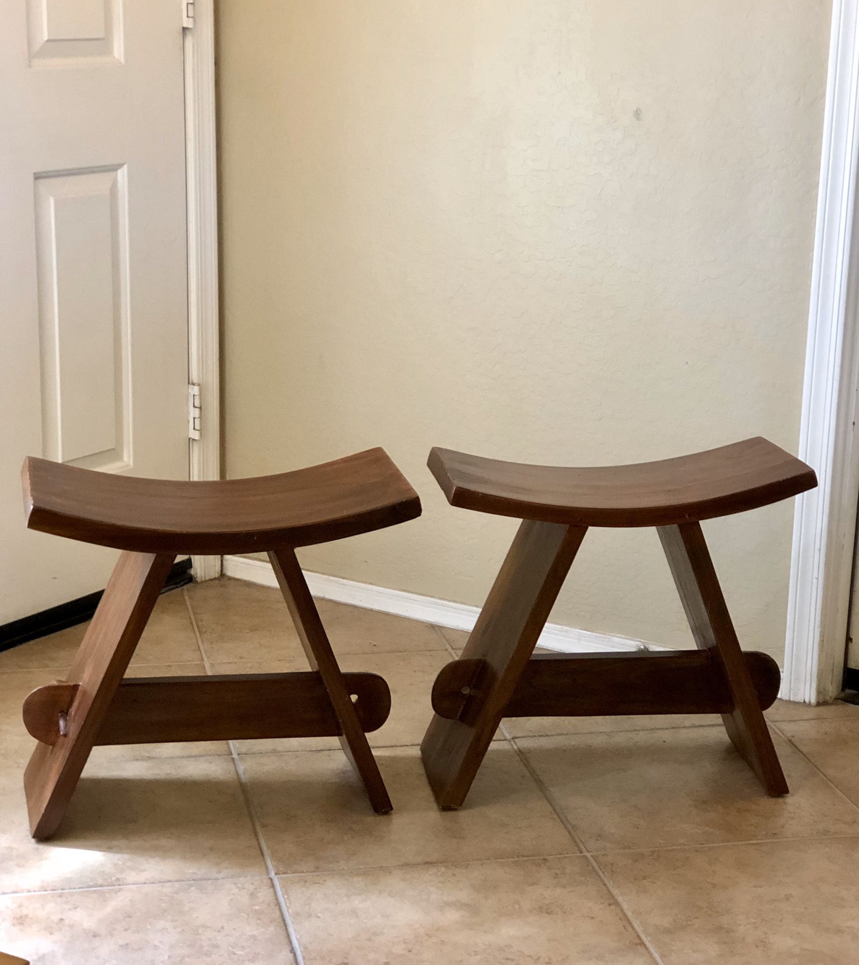 Two beautiful zen styled teak wood shower chairs. Great condition and very sturdy! $100 for both.