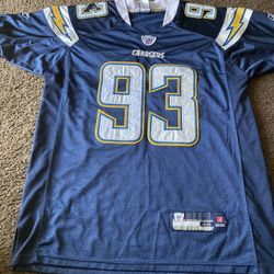 Vintage San Diego Chargers Jersey Size Large Adult Luis Castillo 