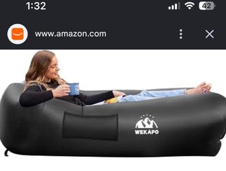 WEKAPO Portable Inflatable Lounger Water Proof Black Inflatable Lounger