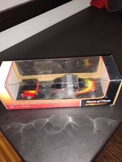 1934 Ford with Trailer Matching paint Flames on Black New in Original Box