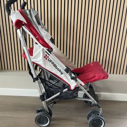 UppaBaby G Luxe Red Umbrella Stroller With Bug Net And Storage / Travel Bag