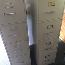 Metal filing cabinets