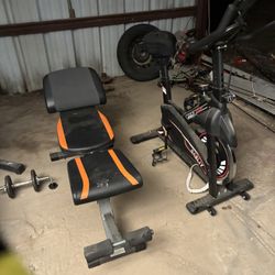 Work Out Bench And Bicycle
