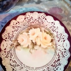 Vintage Ceramic Plate Lace Transfer