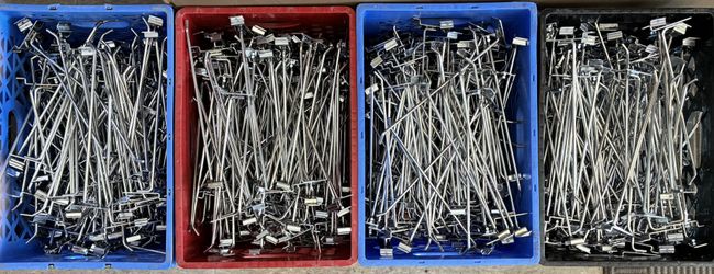 12” Chrome Straight Slat Walls Hooks