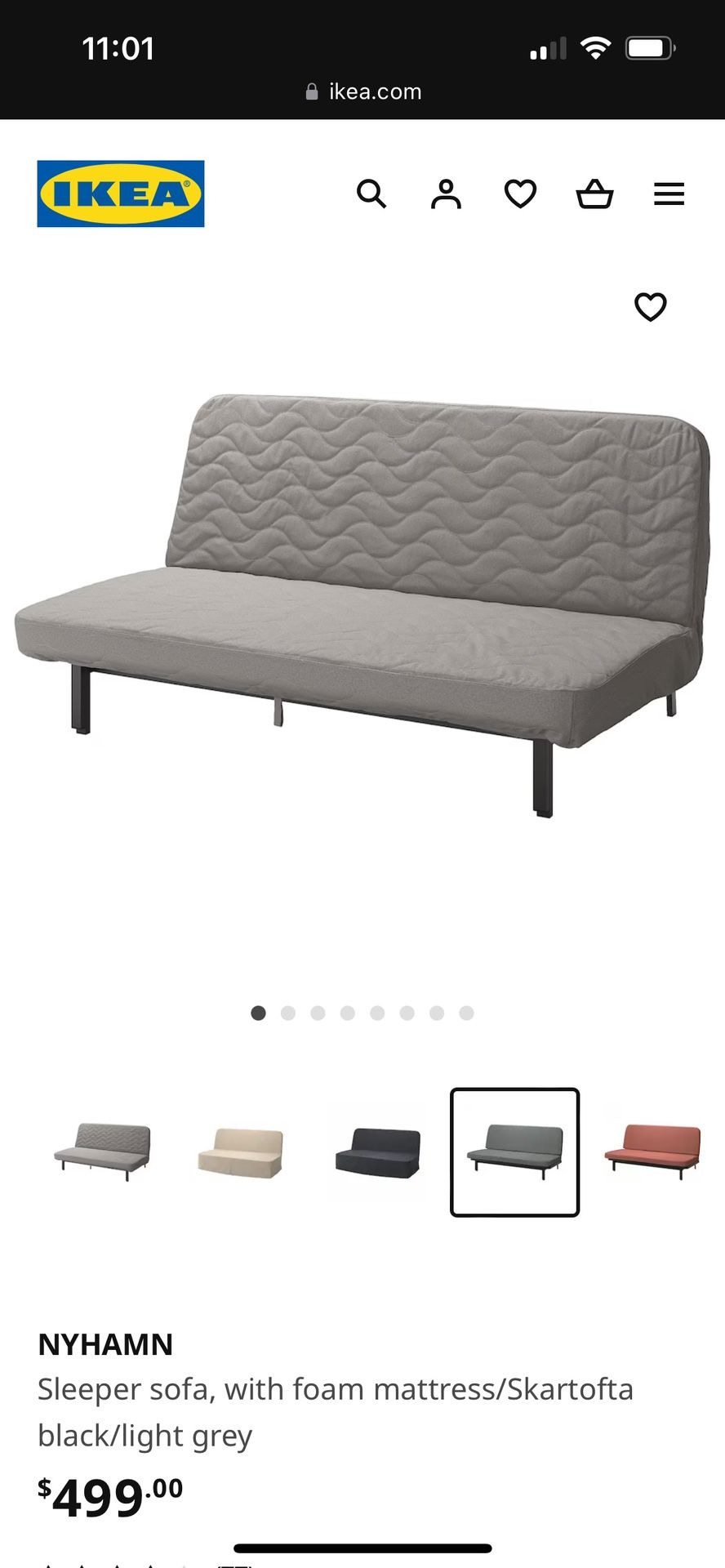 IKEA Nyhamn Futon (cover and mattress)