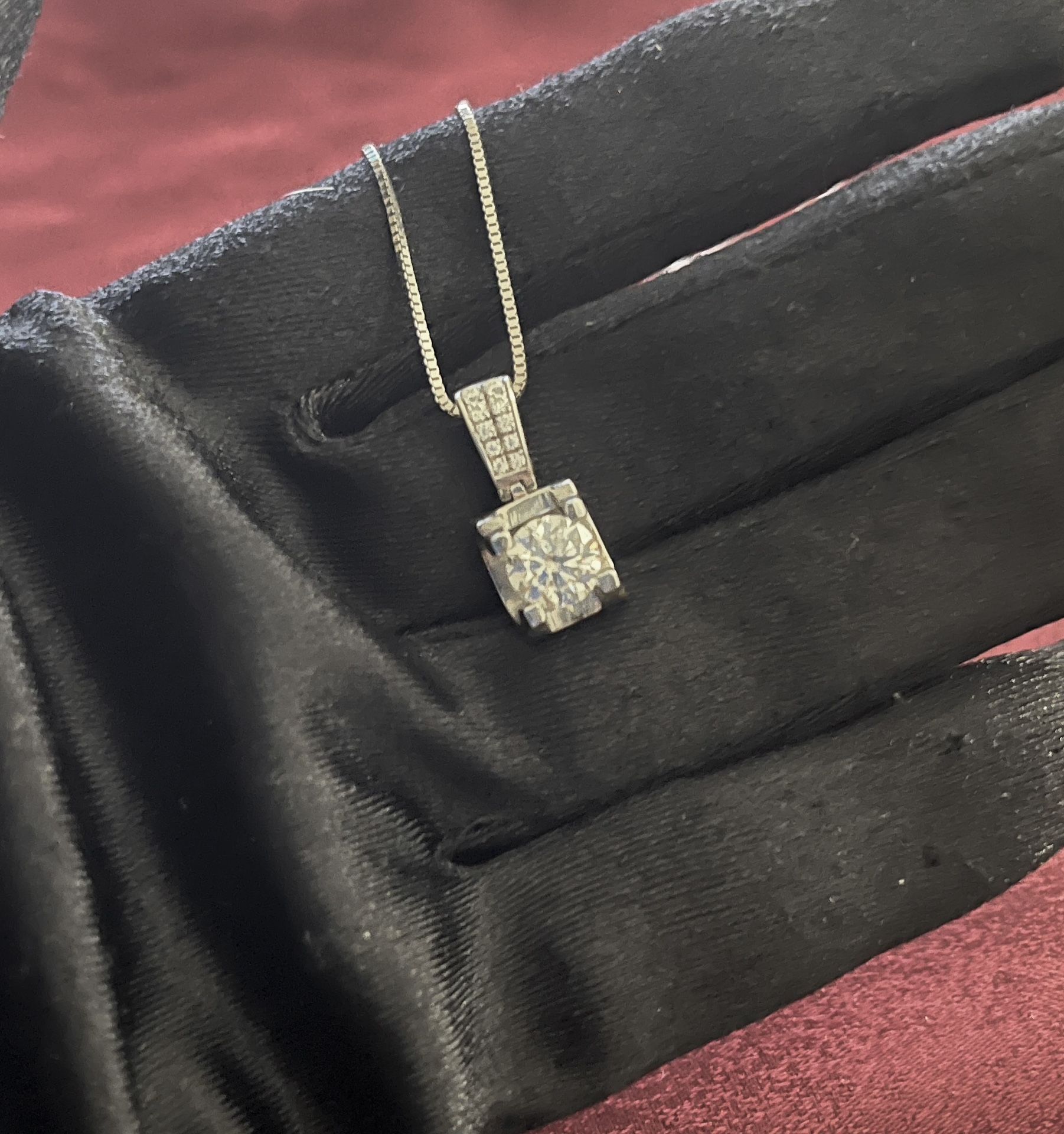 1 CT Moissanite Necklace 925 Silver