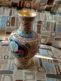 Chinese Cloisonné Enamel Floral Vase