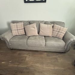 Set of 3 Grey Olsberg Sofa, loveseat and rocker recliner,Steel Signature Design By Ashley Olsberg Steel Collection
