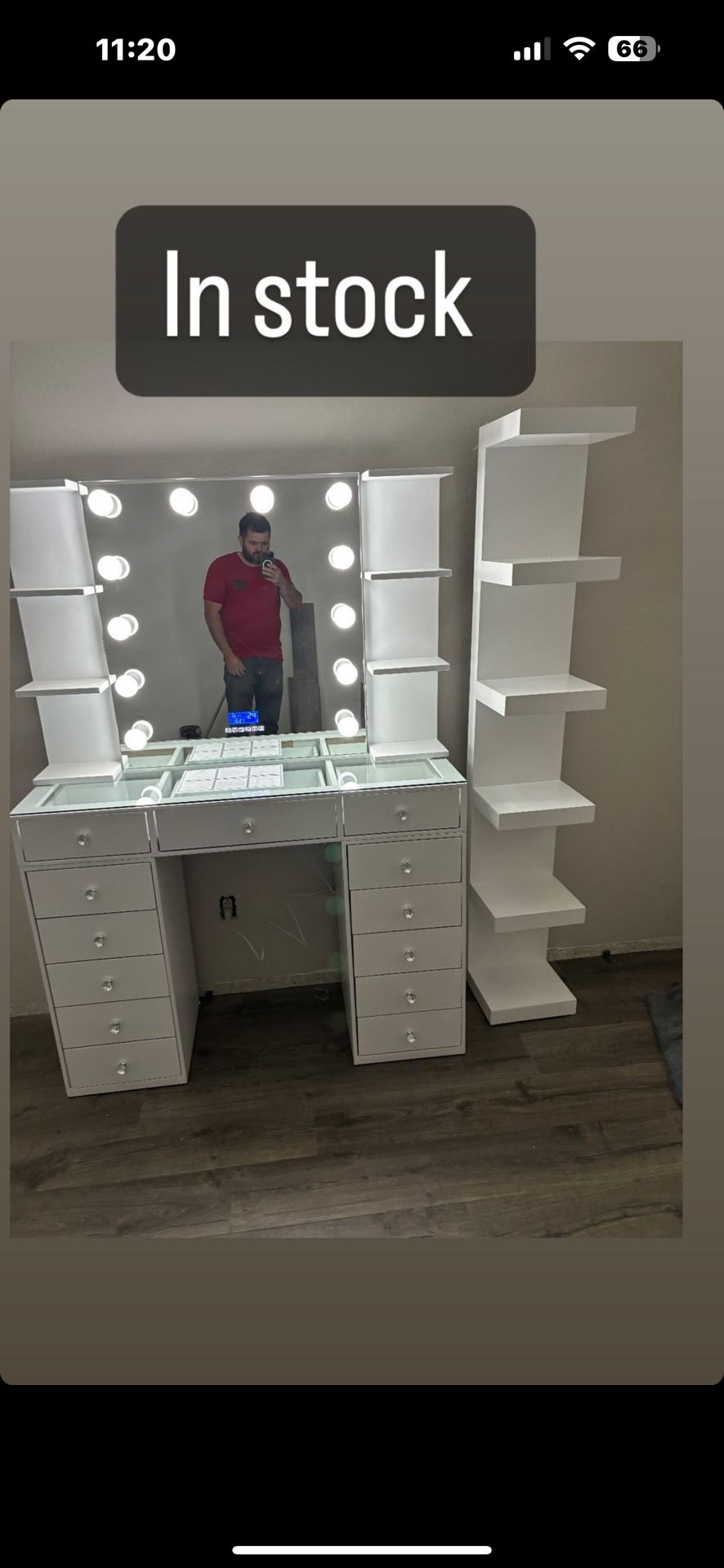 Bluetooth Vanity With Lack Shelf’s
