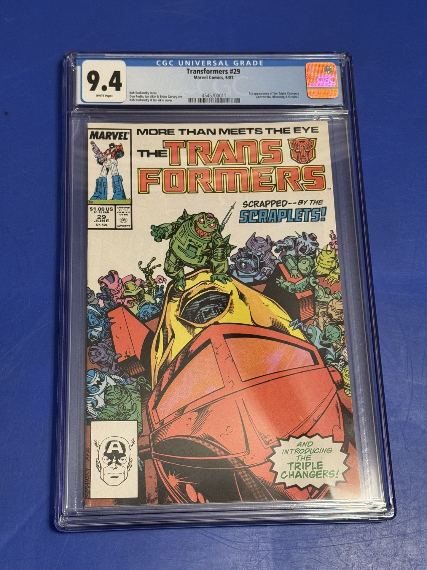 Transformers #29 CGC 9.4 1st Appearance Triple changers Astrotrain Blitzwing Octane Comic 1987,New Products : American Fashion Style Bags On Sale