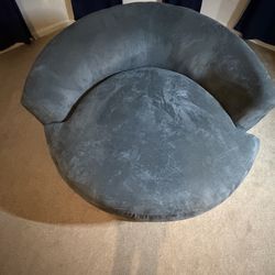 Beautiful blue swivel couch