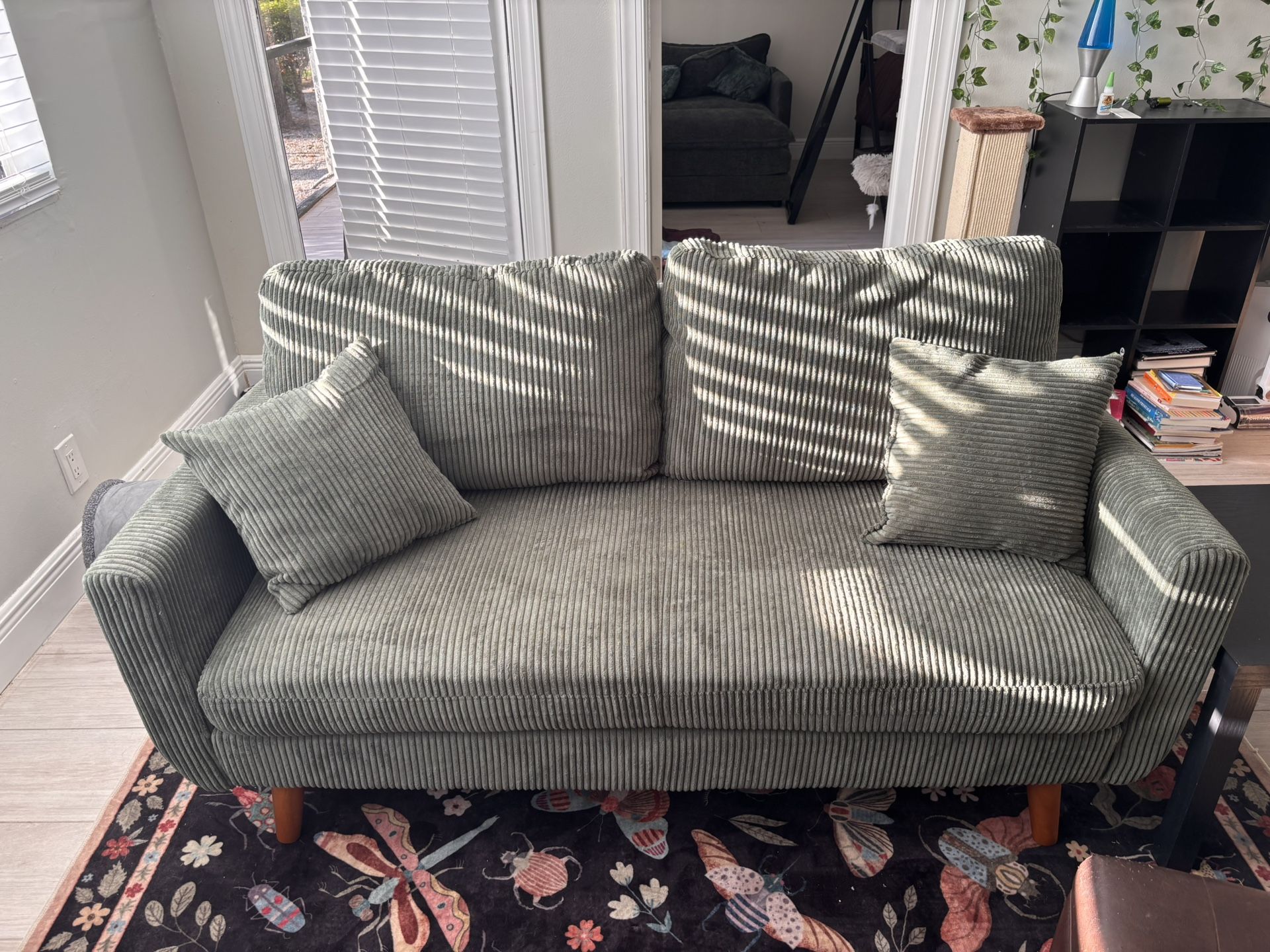 Olive Green Loveseat 